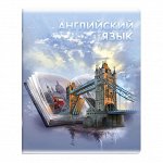 Тетрадь предметная арт. 60497/ АНГЛИЙСКИЙ ЯЗЫК /48 л., А5+, вн.блок - клетка, выборочный ТВИН УФ-лак.