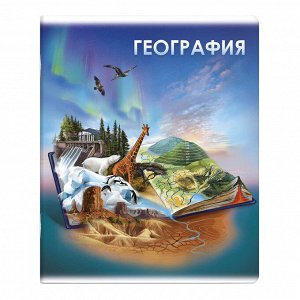 ФЕНИКС+ Тетрадь предметная арт. 60494/ ГЕОГРАФИЯ /48 л., А5+, вн.блок - клетка, выборочный ТВИН УФ-лак.