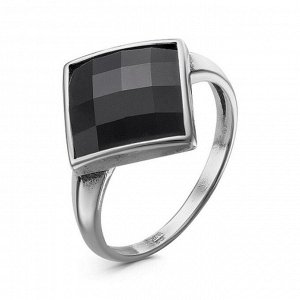 Кольцо "Ромб" гранёный, посеребрение с оксидированием, цвет чёрный, 19 размер