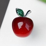 Значок &quot;Вишенка&quot; гладкая, цвет бордово-зелёный в серебре