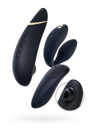 Набор Womanizer Premium + WE-VIBE Chorus черный, силикон, 19 см