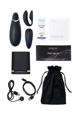 Набор Womanizer Premium + WE-VIBE Chorus черный, силикон, 19 см