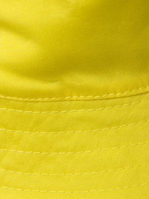Панама детская однотонная на завязках, ярко-желтый