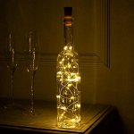 Гирлянда «Нить» 2 м роса с пробкой, IP20, серебристая нить, 20 LED, батарейки LR44х3 (в комплекте), свечение тёплое белое