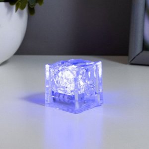 Фигурка светящаяся RISALUX «Льдинка» LED-ночник водный, от батареек 3xAG3, 2.6x2.6x2.7 см, МИКС