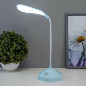Лампа настольная "Гексагон лайт" LED 1 режим 2Вт 3ААА голубой 12х12х41 см