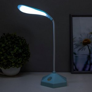 Лампа настольная "Гексагон лайт" LED 1 режим 2Вт 3ААА голубой 12х12х41 см