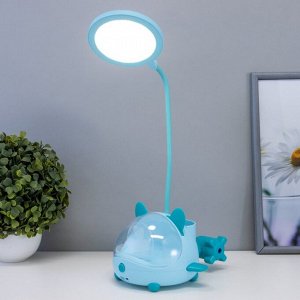 Настольная лампа "Милый мишка" LED 3,5Вт USB АКБ синий 12х15х32 см RISALUX
