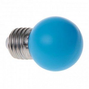 Лампа светодиодная Luazon Lighting "Шар", G45, Е27, 1.5 Вт, для белт-лайта, синяя