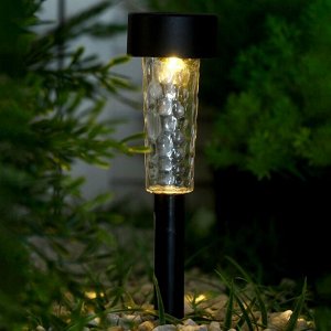 Садовый светильник на солнечной батарее «Трапеция», 5 ? 34 ? 5 см, 1 LED, свечение тёплое белое