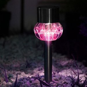 Садовый светильник на солнечной батарее «Грани красные», 5.5 ? 29 ? 5.5 см, 1 LED, свечение белое