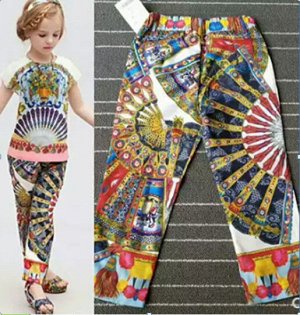 Брюки Летние брюки для девочки с карманами. 
от 50 длина 57
