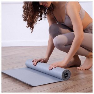 Коврик для йоги 173 x 61 x 0,3 см, цвет серый