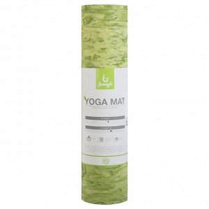 Коврик для йоги 183 x 61 x 0,8 см, цвет зелёный