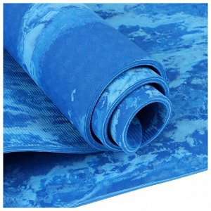 Коврик для йоги 183 х 61 х 0,8 см, цвет синий