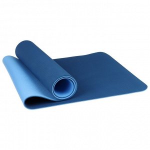 Sangh Коврик для йоги 183 х 61 х 0,8 см, двухцветный, цвет синий