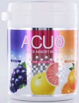 Резинка жевательная ACUO 3 types assort bottle цитрусово-виноградный микс, Lotte, 140г