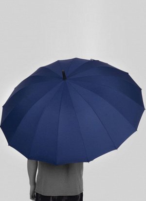 Зонт-трость синий, 16 спиц, диаметр -130 см
