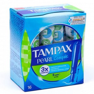 TAMPAX тампоны Compak Pearl Super Duo (с аппликатором) 16 шт