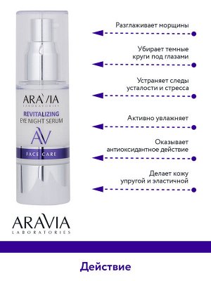 "ARAVIA Laboratories" Ночная восстанавливающая сыворотка-концентрат для век Revitalizing Eye Night Serum, 30 мл