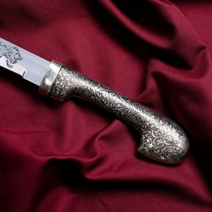 Шашка кавказская, сувенирная "Шамиль" наборный-кожа/мельхиор
