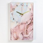 Часы-картина настенные, серия: Кухня &quot;Розовый мрамор&quot;, плавный ход, 35 х 57 см
