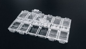 Контейнер для мелочей прямоугольный 12 ячеек, 13х7,5х1,5 см, пластиковый