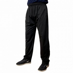 Широкие спортивные штаны – прямой крой, классический черный, широкий пояс-резинка №610