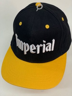 Бейсболка Бейсболка Imperial черного цвета с желтым козырьком  №30156