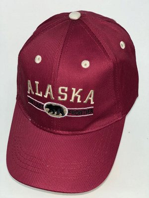 Бейсболка Бордовая бейсболка Alaska с бежевой нитью на люверсах  №4930