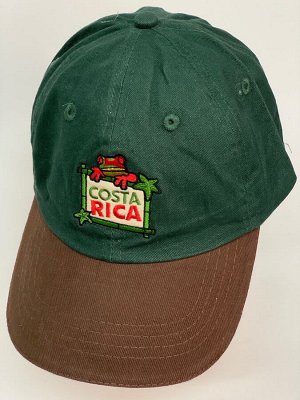 Бейсболка Бейсболка Costa Rica темно-зеленого цвета с вышитой лягушкой  №5508