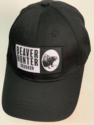 Бейсболка Бейсболка Beaver Hunter черного цвета с принтом бобра  №30054