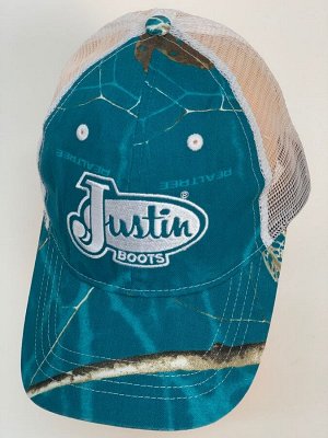 Бейсболка Бейсболка Justin голубой камуфляж с белой сеткой  №5893