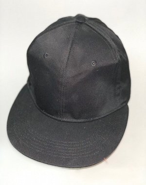 Бейсболка Крутая кепка черного цвета с прямым козырьком  №20383
