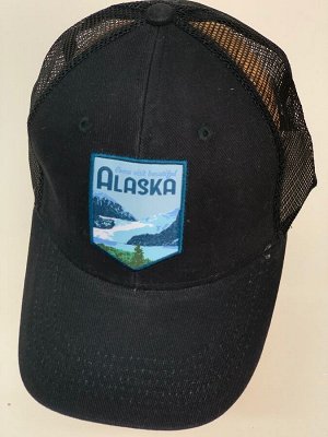 Бейсболка Бейсболка Alaska черного цвета с яркой нашивкой  №5334