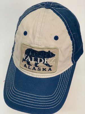Бейсболка Синяя бейсболка Alaska с медведем на тулье  №5286