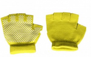 Перчатки противоскользящие для занятий йогой, цвет желтый