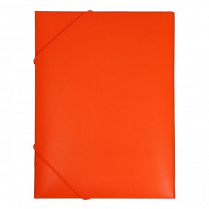 Папка на резинке А4, 500 мкм, Calligrata &quot;Neon&quot;, корешок 30 мм, неоновая, красный апельсин