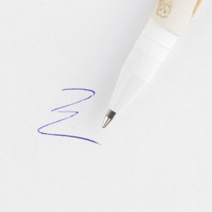 Ручка с колпачком и нанесением soft-touch «Учителю», синяя паста 0.7 мм