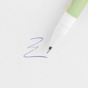 Ручка с колпачком и нанесением soft-touch «Лучший учитель», синяя паста 0.7 мм