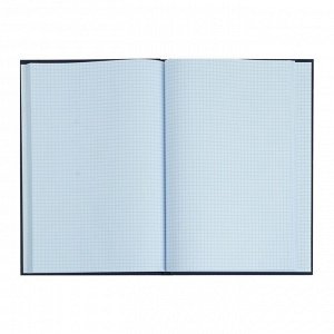 Книга учета А4, 96 листов в клетку "Синяя", твёрдая обложка, глянцевая ламинация, блок офсет