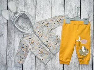 Комплект желтый  3 Предмета (кофта, штаны,куртка)