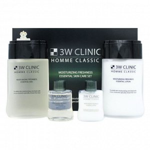 3W Clinic Мужской набор для ухода за кожей лица Homme Classic Moisturizing Freshness Skin Care 2Set, Skin 150+30мл; Lotion 150+30мл.