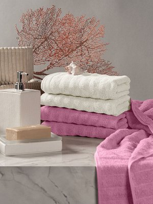 Набор из 4 полотенец Торлей цвет: экрю, розовый (50х80 см - 4 шт)