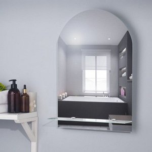 Зеркало «Арка», настенное, с полочкой, 39x59 см