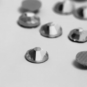 Стразы термоклеевые «Круг», стеклянные, d = 4,8 мм, 100 шт, цвет серебряный