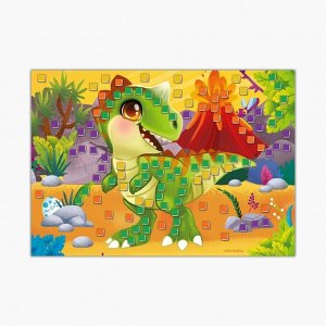 Набор для творчества. Фреска и мягкая мозаика «Динозавры в джунглях»