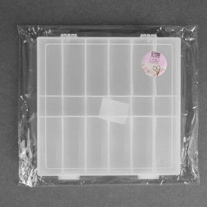 Органайзер для ниток, 18 отделений, 20x19.5x3.5 см, прозрачный