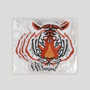 Термоаппликация «Мордашка тигра», 9,2 ? 8,9 см, цвет оранжевый