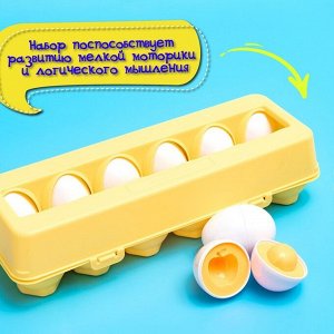 Развивающий набор «Сортер яйца», фрукты, 12 штук